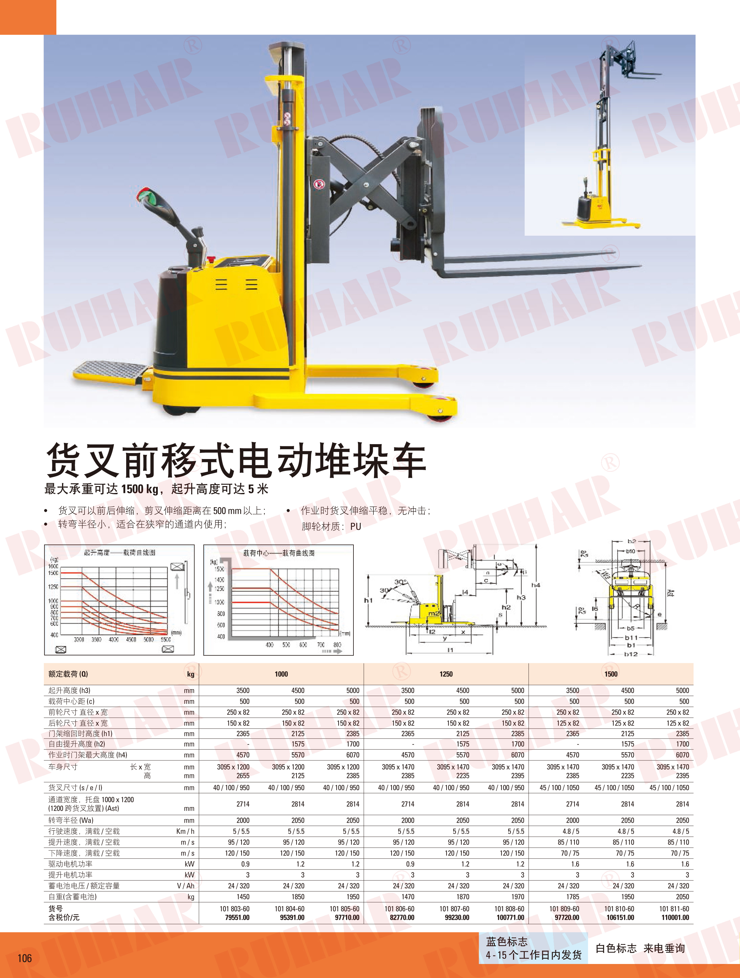 貨叉前移式電動(dòng)堆垛車(chē)