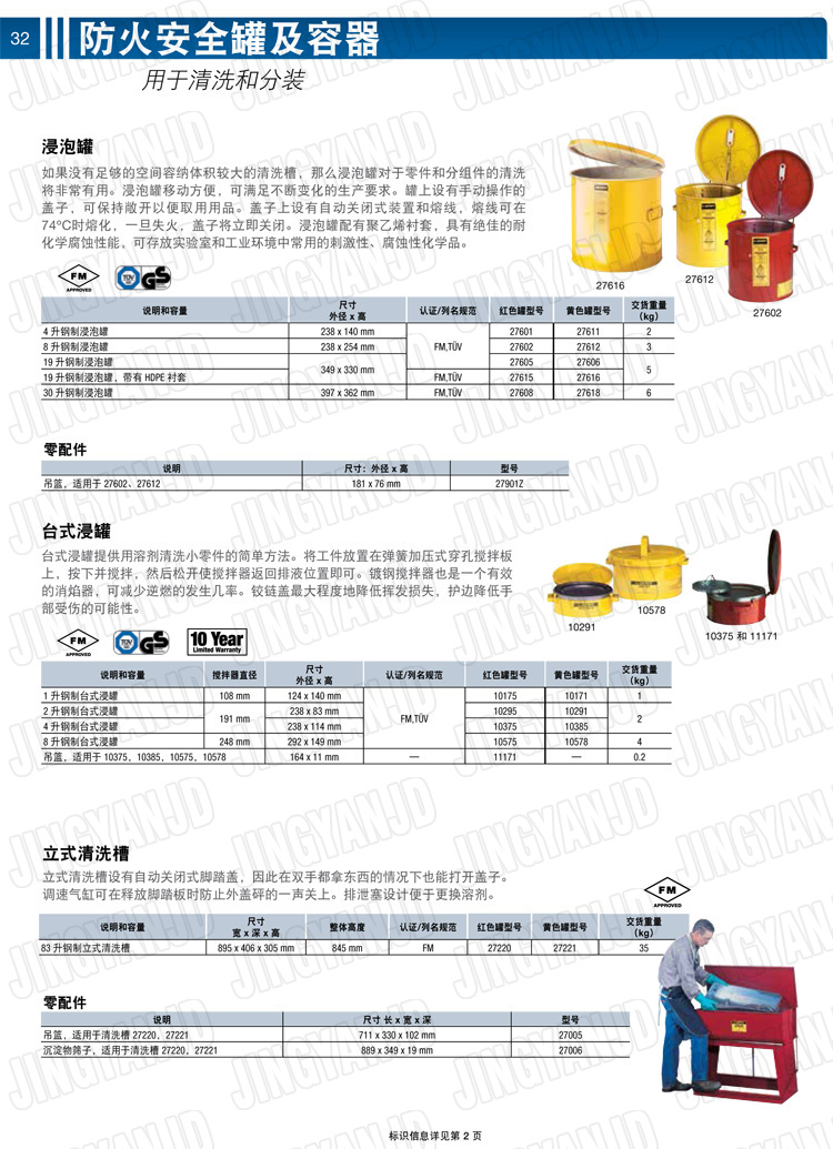 美國杰斯瑞特，justrite，臺式浸泡罐，立式清洗槽，清洗罐