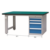 重型工作臺(tái)帶四抽底柜(40mm復(fù)合臺(tái)面)，E-XBG1575(B)
